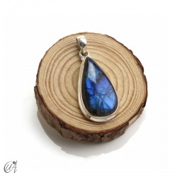 Labradorite Tear-shaped, silver pendant, medium model 2
