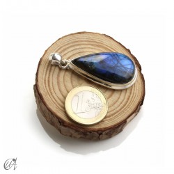 Labradorite Tear-shaped, silver pendant, medium model 2