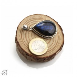 Labradorite Tear-shaped, silver pendant, medium model 3