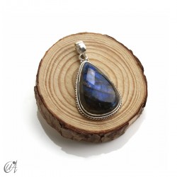 Labradorite Tear-shaped, silver pendant, medium model 4