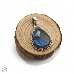 Labradorite Tear-shaped, silver pendant, medium model 5