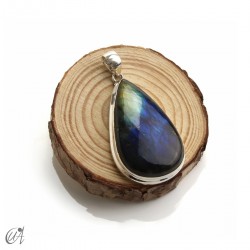 Labradorite Tear-shaped, silver pendant, large model 2