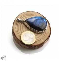Labradorite Tear-shaped, silver pendant, large model 4