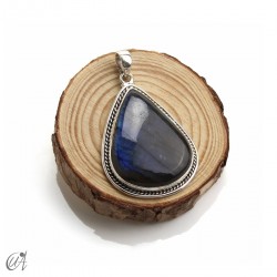 Labradorite Tear-shaped, silver pendant, large model 5