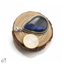 Labradorite Tear-shaped, silver pendant, large model 5
