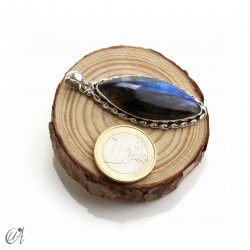 Labradorita en plata de ley, colgante marquesa modelo 3