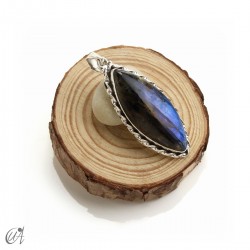 Labradorita en plata de ley, colgante marquesa modelo 3