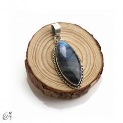 Labradorita en plata de ley, colgante marquesa modelo 4