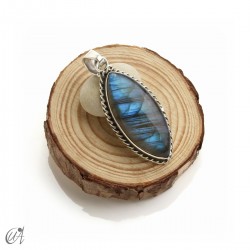 Labradorita en plata de ley, colgante marquesa modelo 4