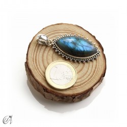 Labradorita en plata de ley, colgante marquesa modelo 5