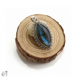 Labradorita en plata de ley, colgante marquesa modelo 5