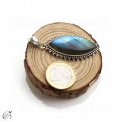 Labradorita en plata de ley, colgante marquesa modelo 7