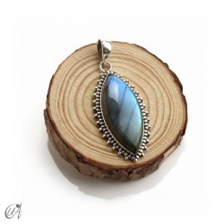 Labradorita en plata de ley, colgante marquesa modelo 7