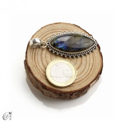 Labradorita en plata de ley, colgante marquesa modelo 6