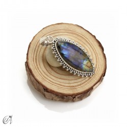 Labradorita en plata de ley, colgante marquesa modelo 6