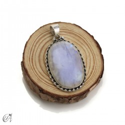 Colgante en plata con piedra luna, ovalado - extra grande, modelo 3