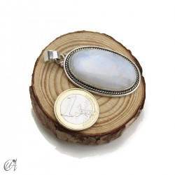 Colgante en plata con piedra luna, ovalado - grande, modelo 3