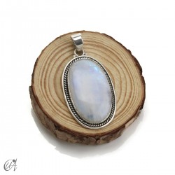 Colgante en plata con piedra luna, ovalado - grande, modelo 3