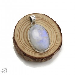 Colgante en plata con piedra luna, ovalado - grande, modelo 1