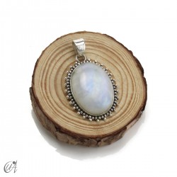 Colgante en plata con piedra luna, ovalado - grande, modelo 2