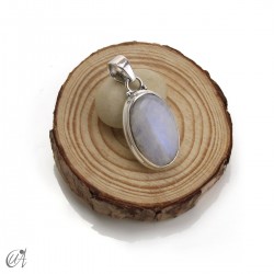 Sterling silver pendant with moonstone, oval - medium, model 1