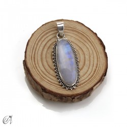 Colgante en plata con piedra luna, ovalado - mediano, modelo 2