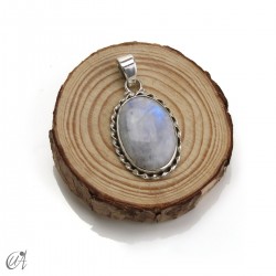 Colgante en plata con piedra luna, ovalado - mediano, modelo 3