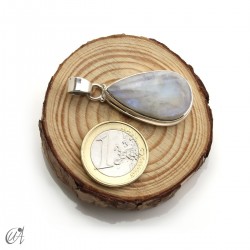 Lágrima de piedra luna en plata, colgante, mediano modelo 1