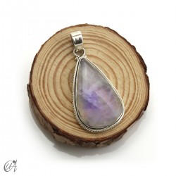 Lágrima de piedra luna en plata, colgante, grande modelo 1