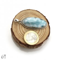 Oval larimar pendant in 925 silver, large model 1
