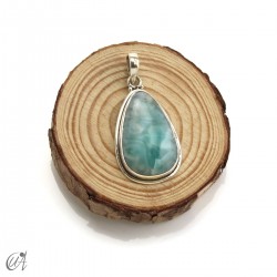 Pendant larimar teardrop in sterling silver, medium model 2