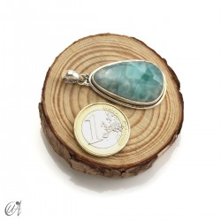 Pendant larimar teardrop in sterling silver, medium model 2