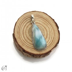Pendant larimar teardrop in sterling silver, medium model 4