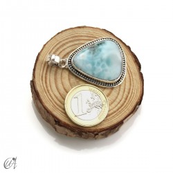 Pendant larimar teardrop in sterling silver, large model 4