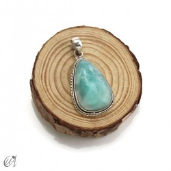 Colgante lágrima de larimar en plata de ley, grande modelo 1