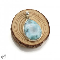 Pendant larimar teardrop in sterling silver, large model 2