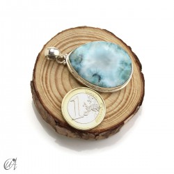 Pendant larimar teardrop in sterling silver, large model 2