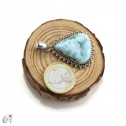 Pendant larimar teardrop in sterling silver, large model 3