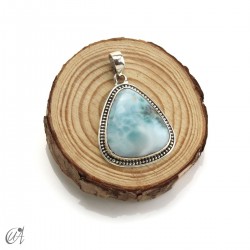 Colgante lágrima de larimar en plata de ley, grande modelo 4