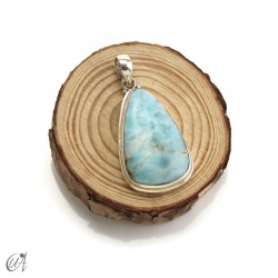 Pendant larimar teardrop in sterling silver, extra large model 2
