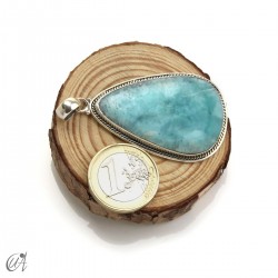 Pendant larimar teardrop in sterling silver, extra large model 4