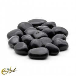 Tumbled stones of black agate, 200-gram