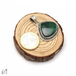 Lágrima de malaquita, colgante en plata de ley. Mediano - modelo 3