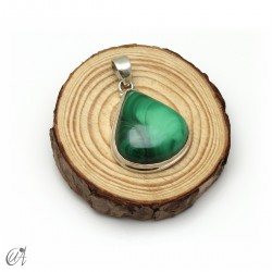 Lágrima de malaquita, colgante en plata de ley. Grande - modelo 2