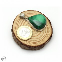 Lágrima de malaquita, colgante en plata de ley. Grande - modelo