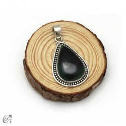 Lágrima de malaquita, colgante en plata de ley. Grande - modelo 3