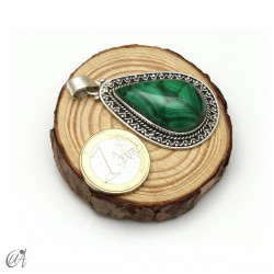 Lágrima de malaquita, colgante en plata de ley. Grande - modelo 4