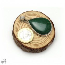 Lágrima de malaquita, colgante en plata de ley. Extra grande - modelo 2