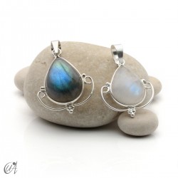 Colgante Boheme en plata y piedra natural