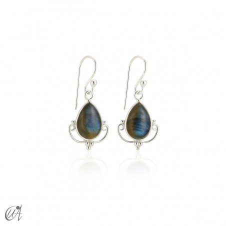Plata y labradorita - pendientes Boheme